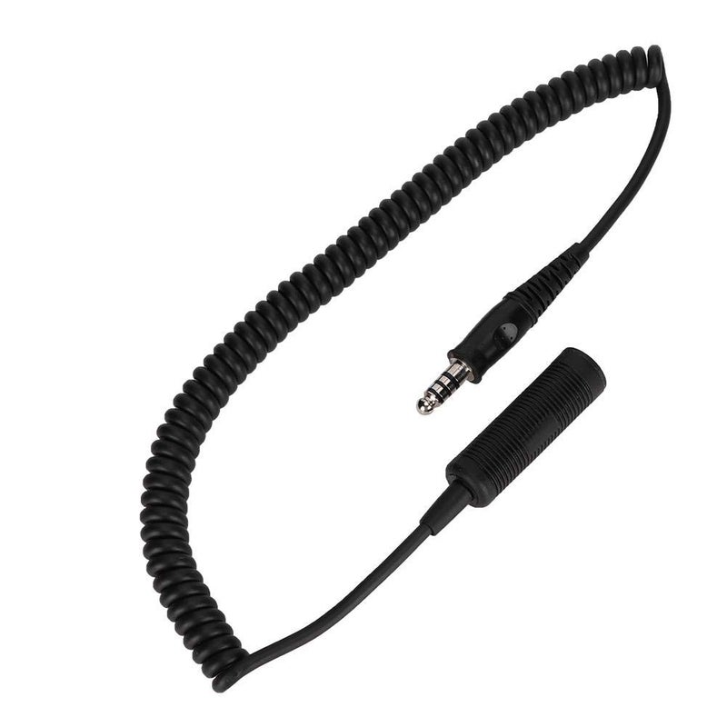 fosa fo sa U-92A/U to U-174/U Headphone Extension Cable, Helicopter Headphone Extension Cable Elastic Scalability Coiling Cable for Standard Mono U-174/U Plug, Helicopter, Radio - Image 1